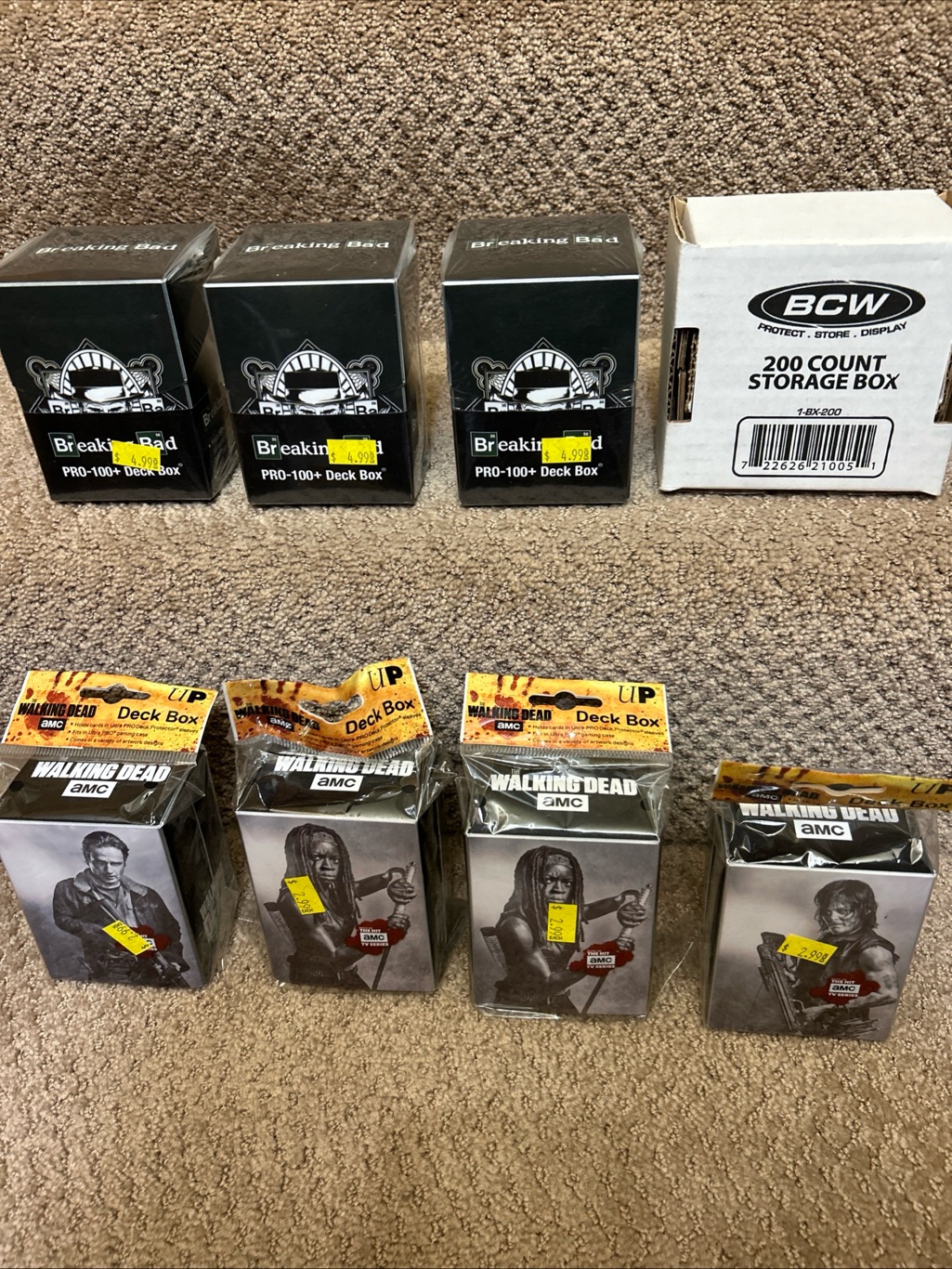 New Lot Of 8 The Walking Dead Pro Deck Boxes Breaking Bad Card Bcw Storage Box